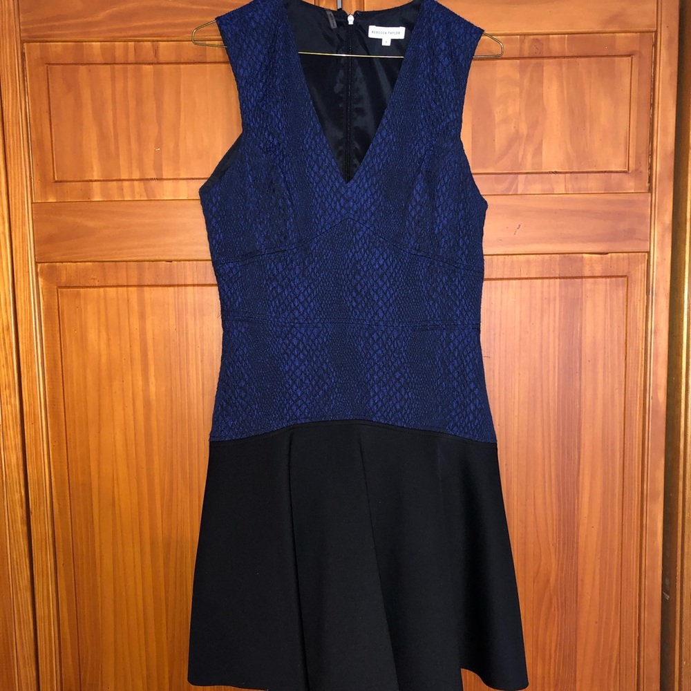 Blue and black dress